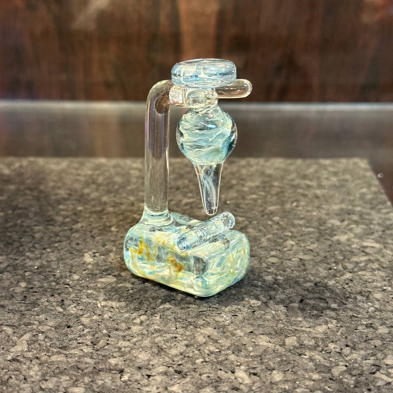 Commander Glass - Silver fumed Banger Cap & Pillar /w Stand