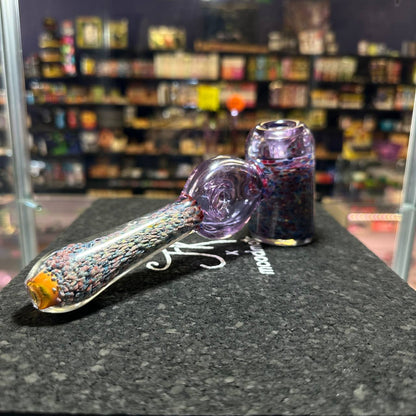 Clear puurple and colored frit Dry hammer